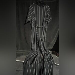 J. Crew Charcoal and White Striped Garment